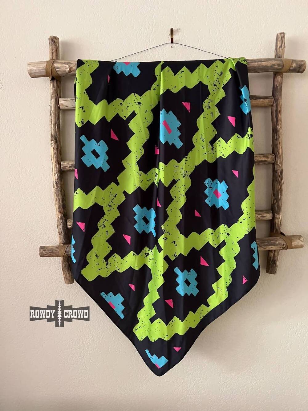 NEW ROWDY CROWD women's calamity jane neon western wild rag scarf in multicolor